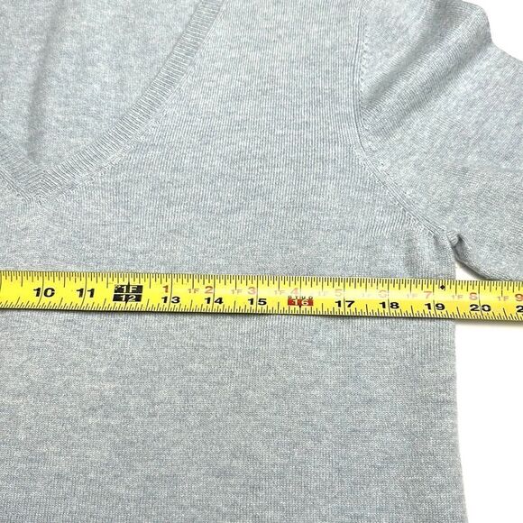 DTLM Repeat Wool Cashmere Gray Sweater Tunic  V-neck Doubled Back EUR 40 US M - Picture 13 of 13